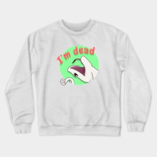 Leucistic Western Hognose Snake playing dead Crewneck Sweatshirt